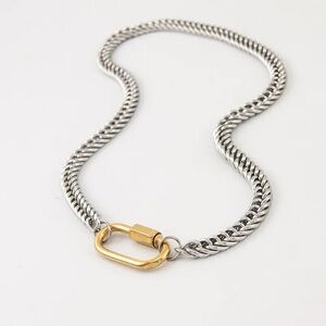 INTERLOCK/ SCREW ON STAINLESS STEEL NECKLACE